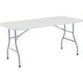 National Public Seating Interion® Plastic Folding Table, 30" x 60", White INT-BT3060-21
